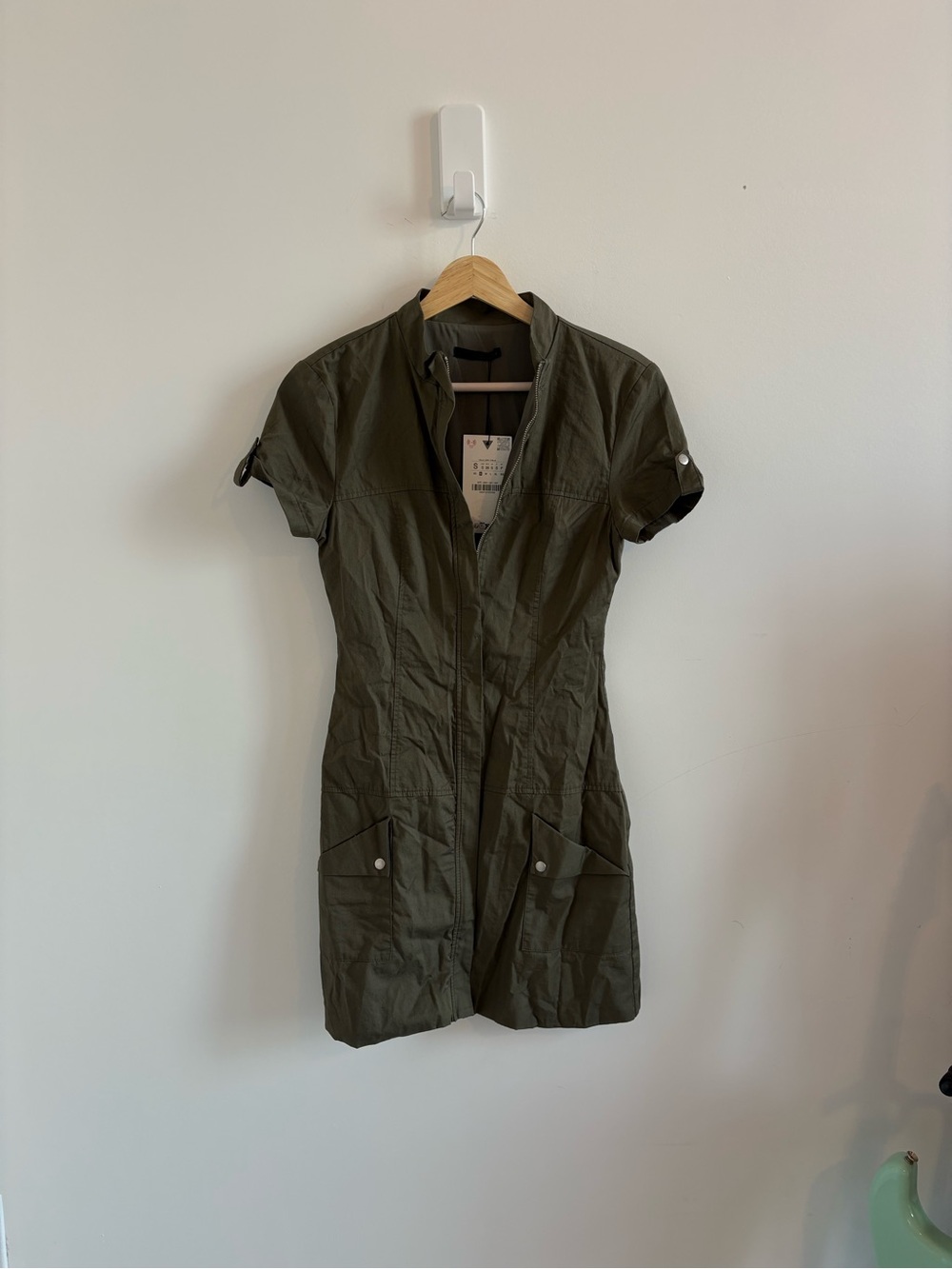 Zara Olive Zip Dress